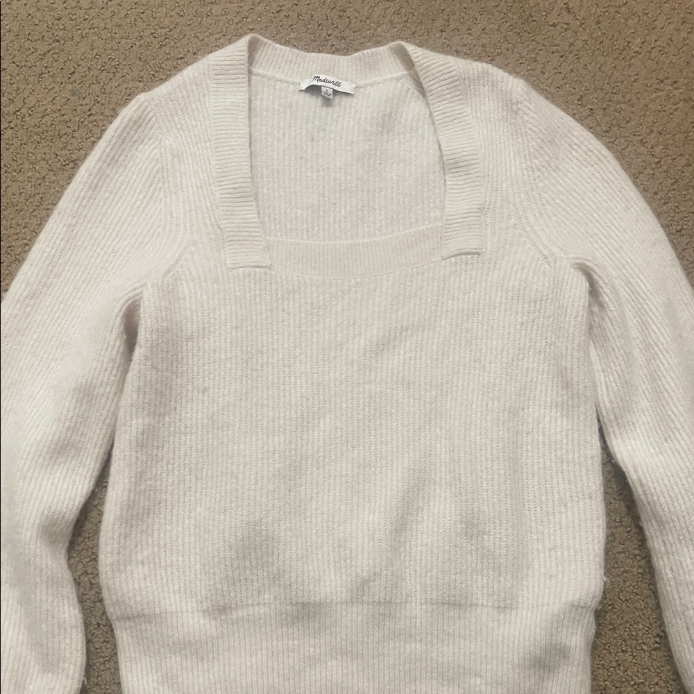 Madewell Women's Cream Scoop Neck Sweater